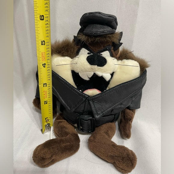 Warner Bros. 9” Taz Motorcycle Biker Beanie Plush Tazmanian Devil Looney Tunes - Picture 2 of 10